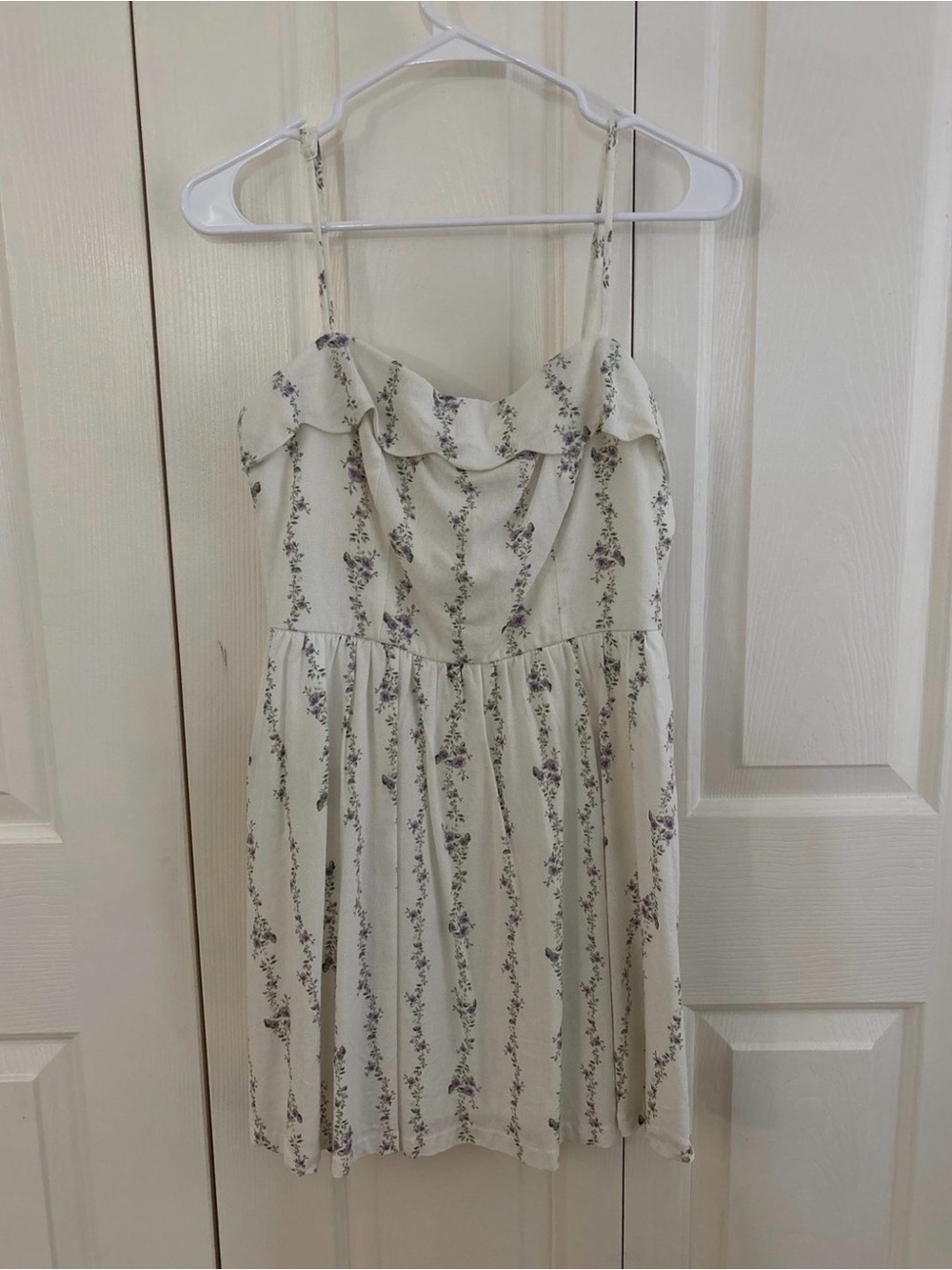 Ivory Floral Ruffle Sundress